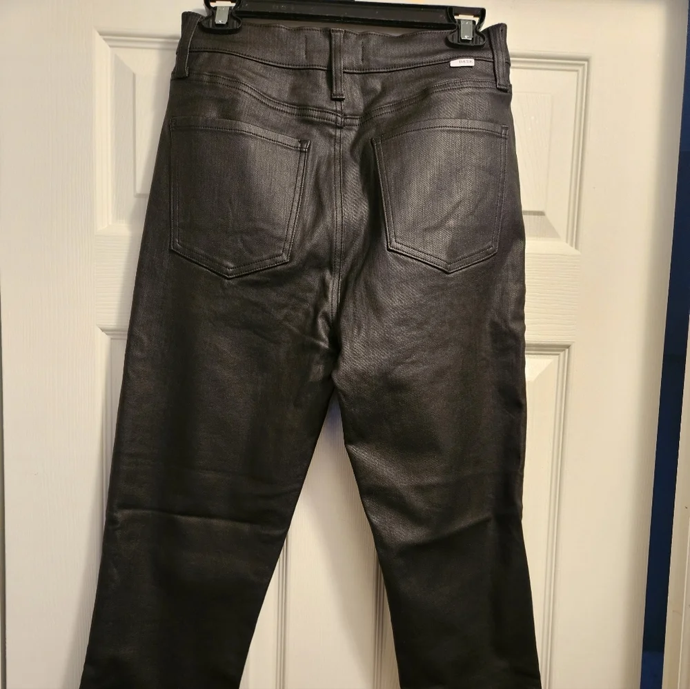 Womens Black Coated Denim Jeans - Picture 2 of 4